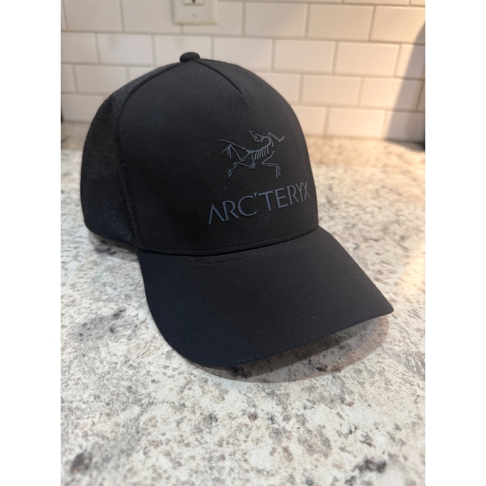 Arc'teryx Logo Trucker Hat Mens OS Black Excellent Mesh Snapback Cap
